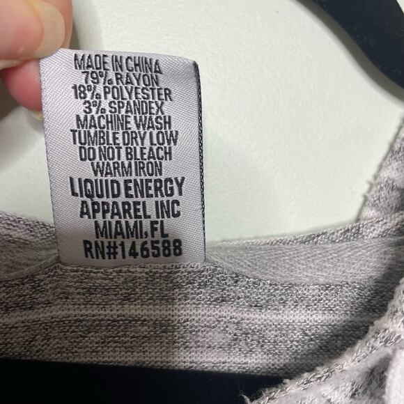 Liquid Energy Cape Cod MA  Hoodie Sweatshirt Striped Pullover Gray L‎ Beach - Picture 9 of 12